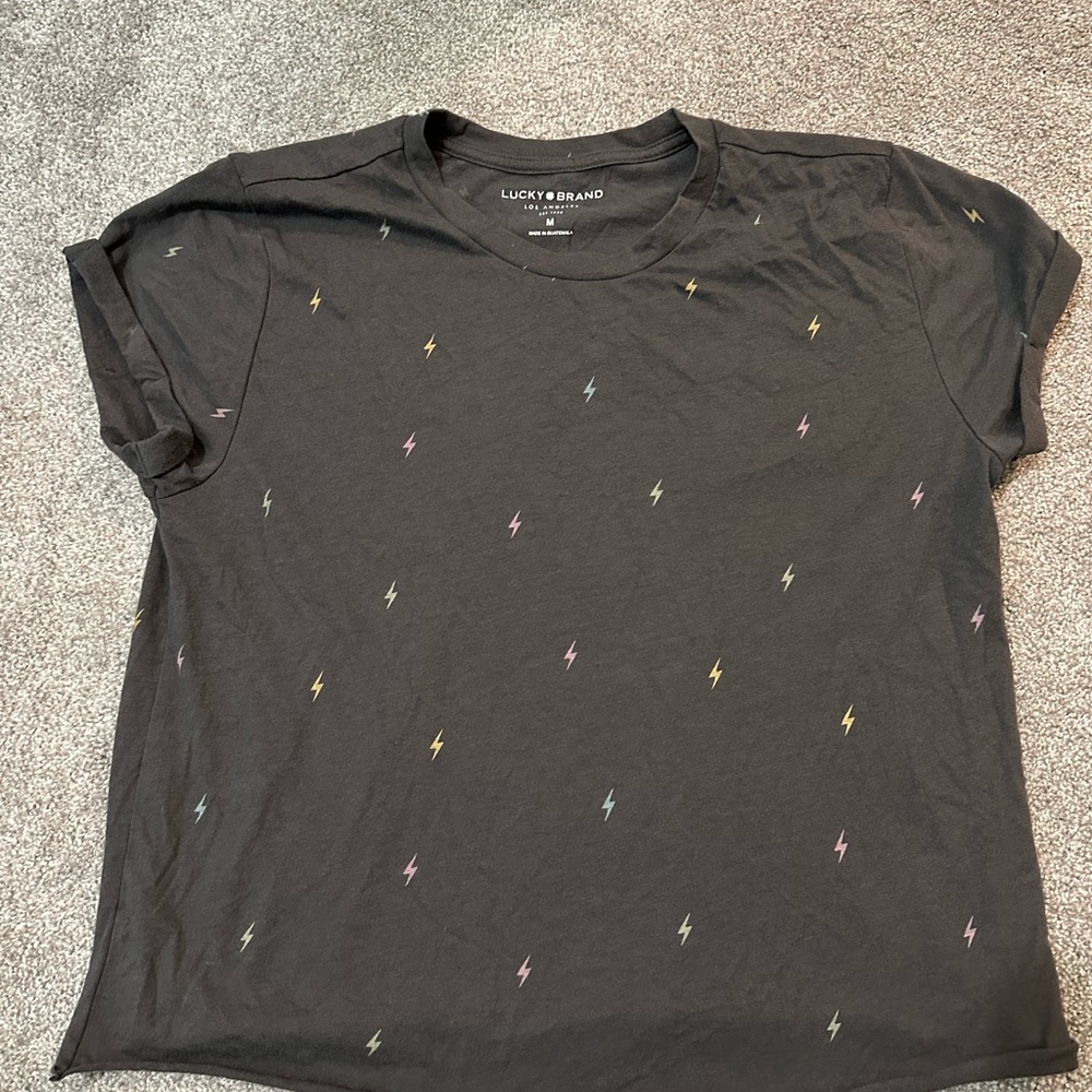 Lucky Brand Black Boxy Short Sleeve Tee